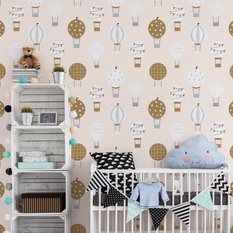 Tapeta Dla Dzieci BALONY Niebo Wzorki Dekoracja  - Miniaturka zdjęcia nr 5