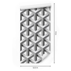 Tapeta geometryczna, efekt 3d, z głębią, do salonu  - Miniaturka zdjęcia nr 2