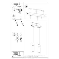 Lampa wisząca ZANE 2 szara 120x6x30cm nowoczesna G10 do salonu - Miniaturka zdjęcia nr 5