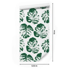 Tapeta liście zieleń monstera rośliny do salonu  - Miniaturka zdjęcia nr 2