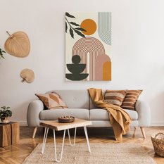 Obraz Na Ścianę Gałązki Słońce Natura Styl Boho Minimalizm 80x120cm - Miniaturka zdjęcia nr 3