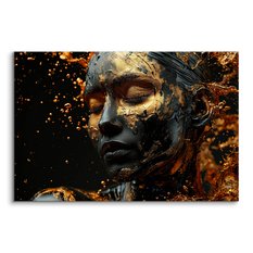 Obraz Na Płótnie Abstrakcyjna Kobieta Złota Farba 40x30 Dekoracja Nowoczesna - Miniaturka zdjęcia nr 2