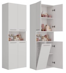Słupek łazienkowy NEL DK 1K 171x60x30 cm szafka łazienkowa z koszem na pranie biały mat - Miniaturka zdjęcia nr 1