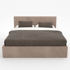 Łóżko tapicerowane do sypialni 180x200x88 cm podwójne z pojemnikiem basic beżowe - Miniaturka zdjęcia nr 10
