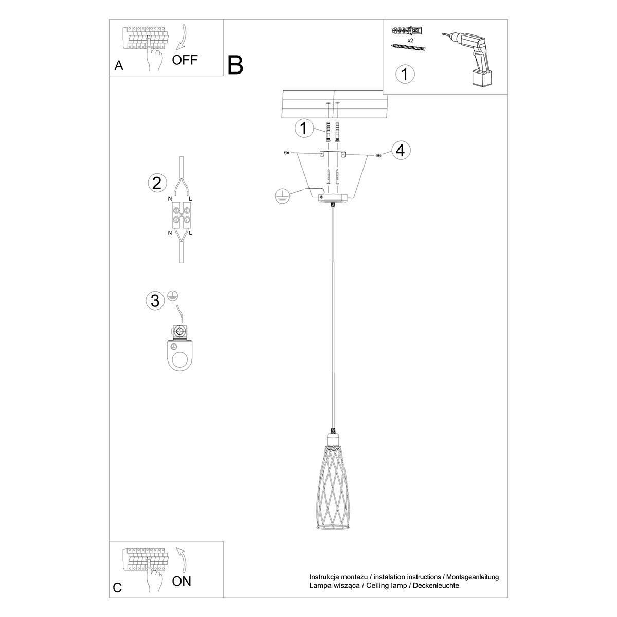 Lampa wisząca SUBA 1 czarna 139x12x12cm nowoczesna E14 do salonu nr. 6