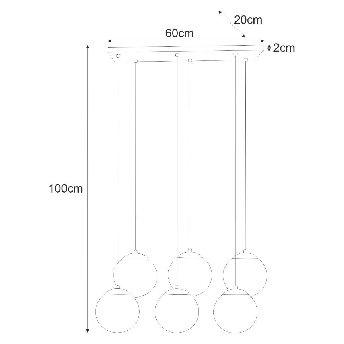 Lampa wisząca K-4748 CAMINA 60x100x20 cm do salonu lub pokoju czarny/biały matowy nr. 2