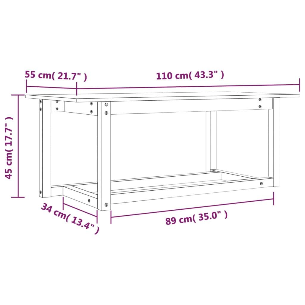 Stolik kawowy 110x55x45 cm z litego drewna sosnowego biały do salonu  nr. 8