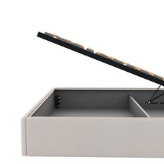 Łóżko tapicerowane 160x200 premium z pojemnikiem do sypialni kremowe wezgłowie 107 cm - Miniaturka zdjęcia nr 13