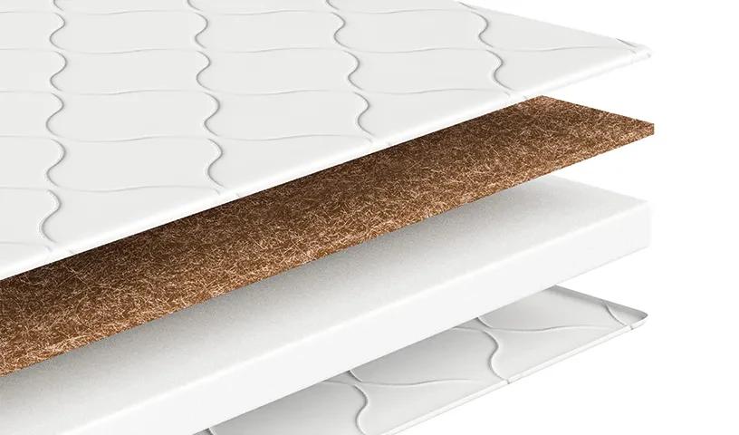 Materac nawierzchniowy 80x200 pianka elastyczna + kokos KOKOS PUR 6 cm H3/H4 nakładka topper z pokrowcem nr. 2