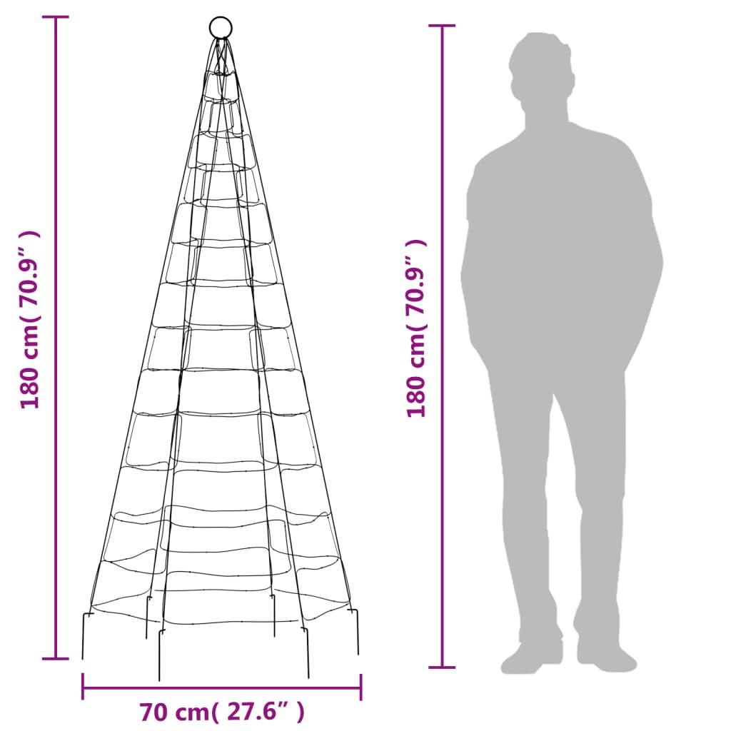 Choinka z lampek, na maszt, 200 ciepłych białych LED, 180 cm nr. 10