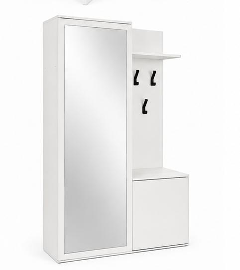 Garderoba do przedpokoju DUO 180x95x35 cm z lustrem wieszakami szafka na buty biały, lewa nr. 3