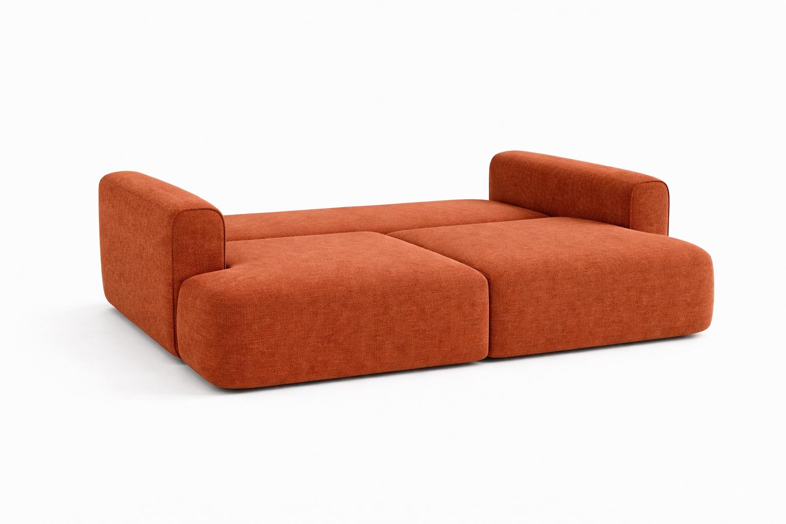 Kanapa z funkcją spania ITALY 253x110x71 cm trzyosobowa sofa rozkładana tkanina FLOW pomarańczowy nr. 4