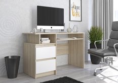 Biurko MODERN 114x50 cm sonoma mix z szafką z półką i szufladami do biura  - Miniaturka zdjęcia nr 2
