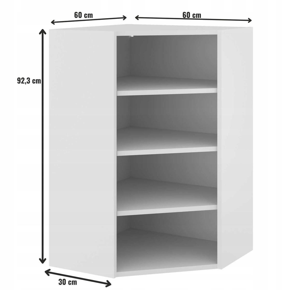 Korpus szafka kuchenna górna 60x92x30 cm narożna z akcesoriami biały do kuchni nr. 2