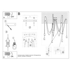 Żyrandol EDISON 7 150x300x300 cm industrialny loftowy lampa sufitowa żarówki E27 czarny - Miniaturka zdjęcia nr 5