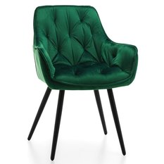 Krzesło SIENA zielone tapicerowane pikowane welurowe do jadalni lub salonu