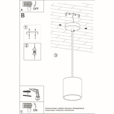 Lampa wisząca ORBIS 1 szary 110x10x10cm nowoczesna G10 do salonu - Miniaturka zdjęcia nr 6