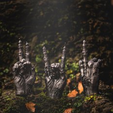 Świeca Zombie Hand PEACE Black Metallic
