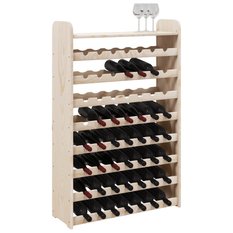  Stojak na wino 72,5x25x111,5 cm z górną półką lite drewno sosnowe 56 butelek do salonu - Miniaturka zdjęcia nr 4