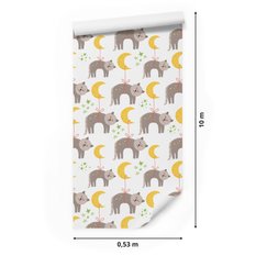 Tapeta Do Pokoju Dziecka KOTKI Księżyce Gwiazdki 53x1000  - Miniaturka zdjęcia nr 2
