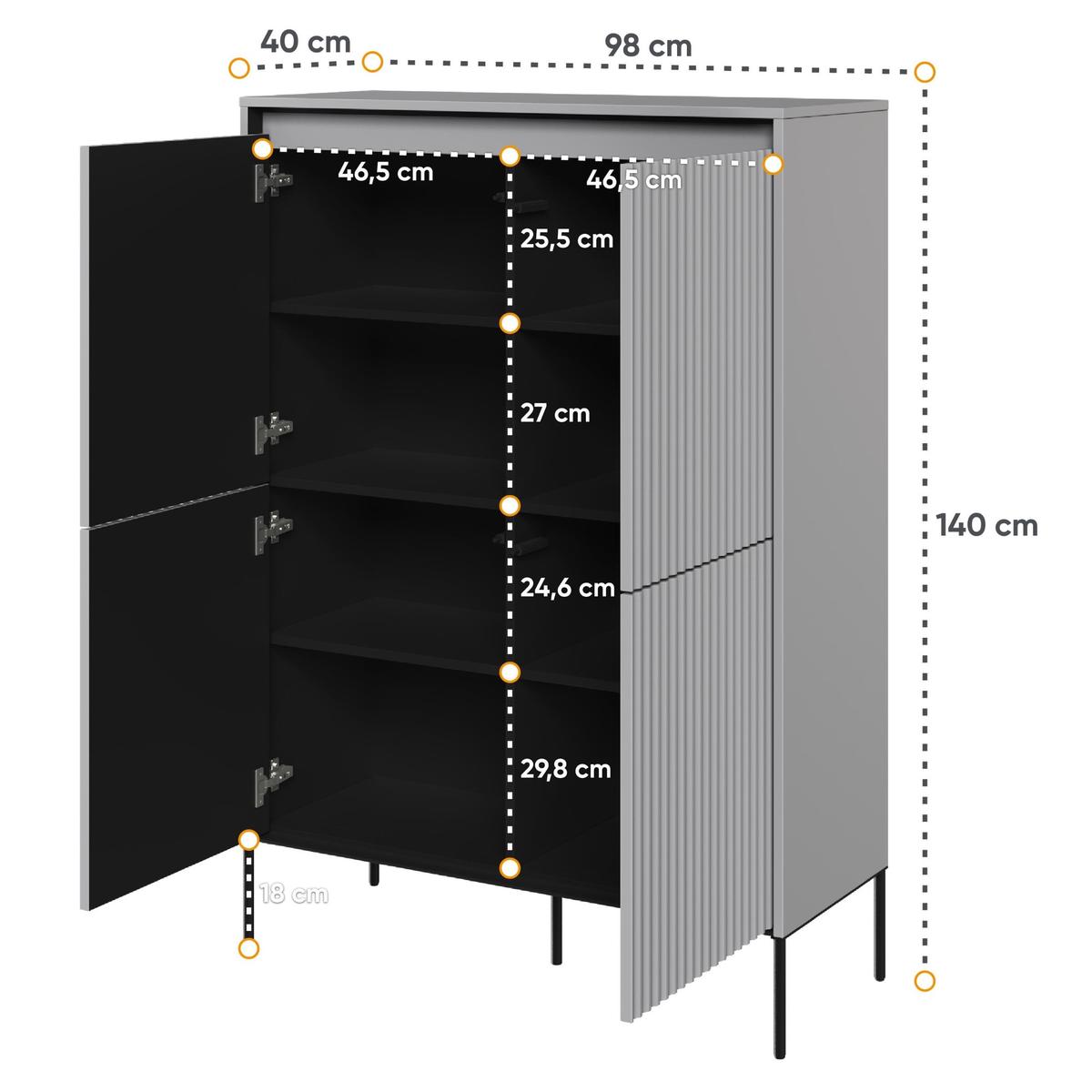 Komoda Trend 98 cm do salonu sypialni przedpokoju szary nr. 4