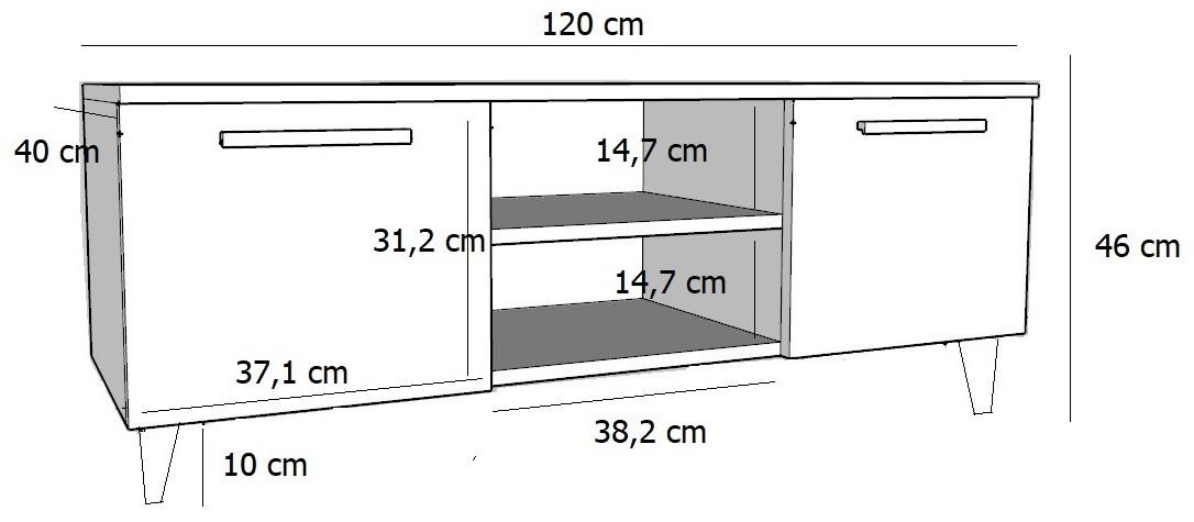 Szafka RTV Klara 120x40x46,6 cm pod telewizor z szufladami i półkami dąb artisan do salonu nr. 3