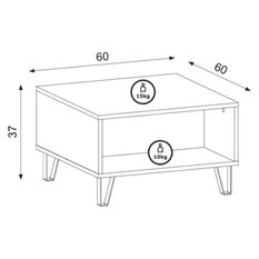 Stolik kawowy Bilbao 60 cm do salonu dąb artisan biały mat - Miniaturka zdjęcia nr 2