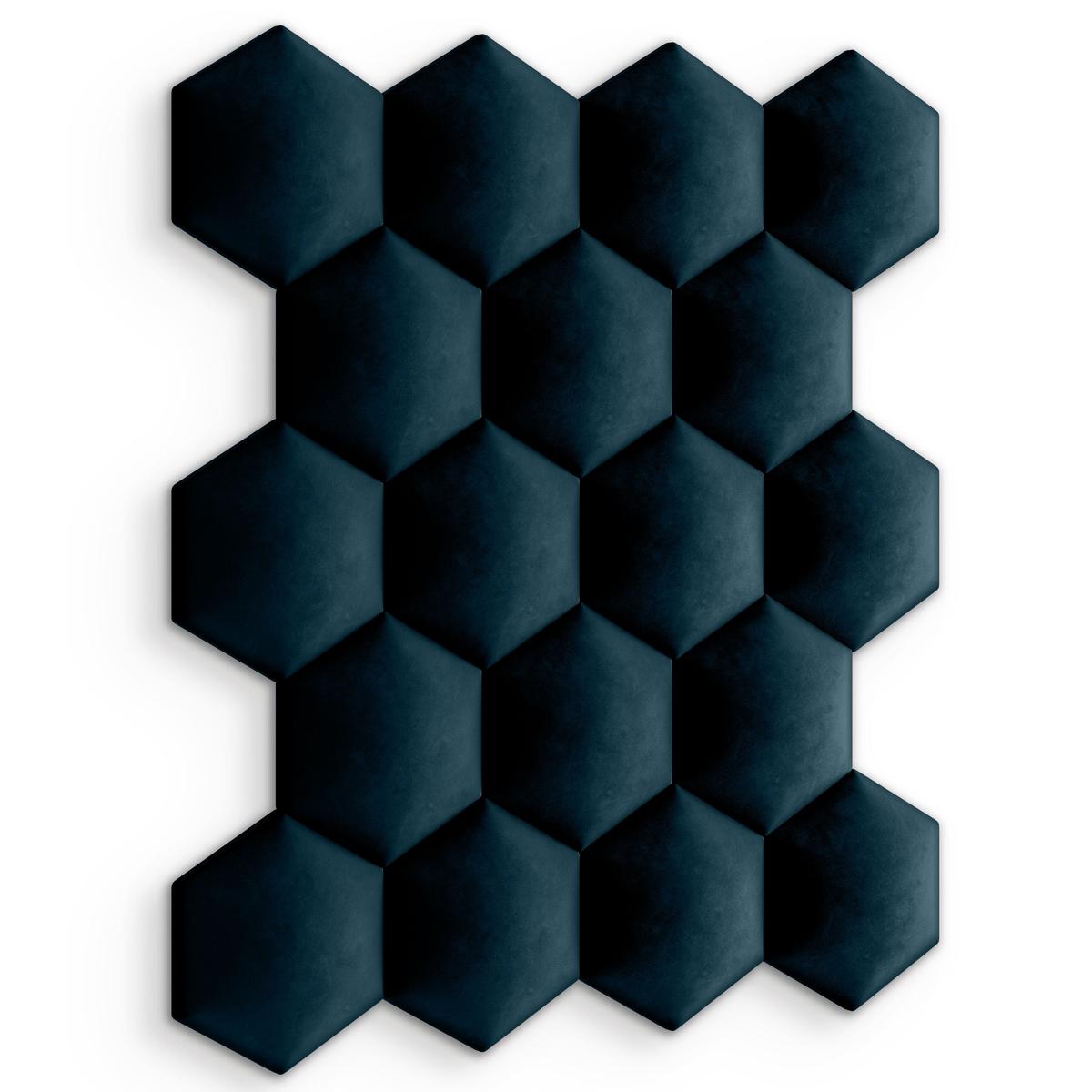 Panele tapicerowane 35x40 cm na ścianę hexagon granatowy nr. 3