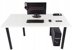 Biurko gamingowe 136x66x36 cm białe komputerowe stół do pokoju gracza