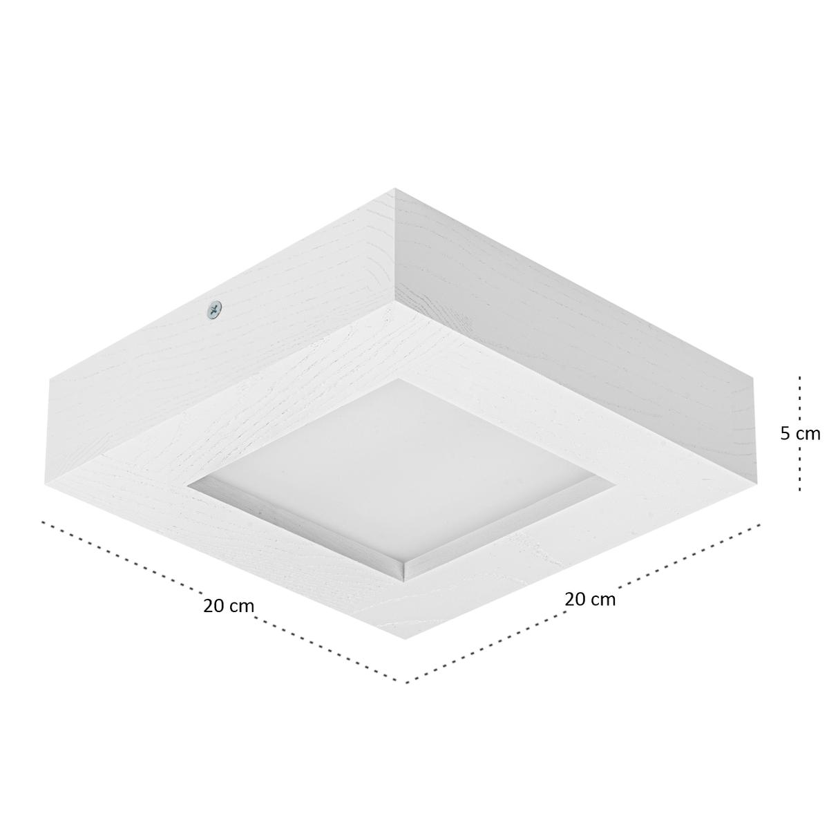 Panel LED 20 x 20 x 5 cm plafon z drewna biały 18W 4000K do salonu nr. 4