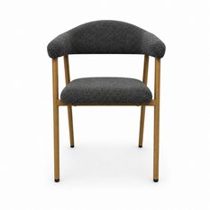 Zestaw 6 krzeseł tapicerowanych do jadalni VANO stelaż kolor dąb, tkanina szenil szary - Miniaturka zdjęcia nr 4