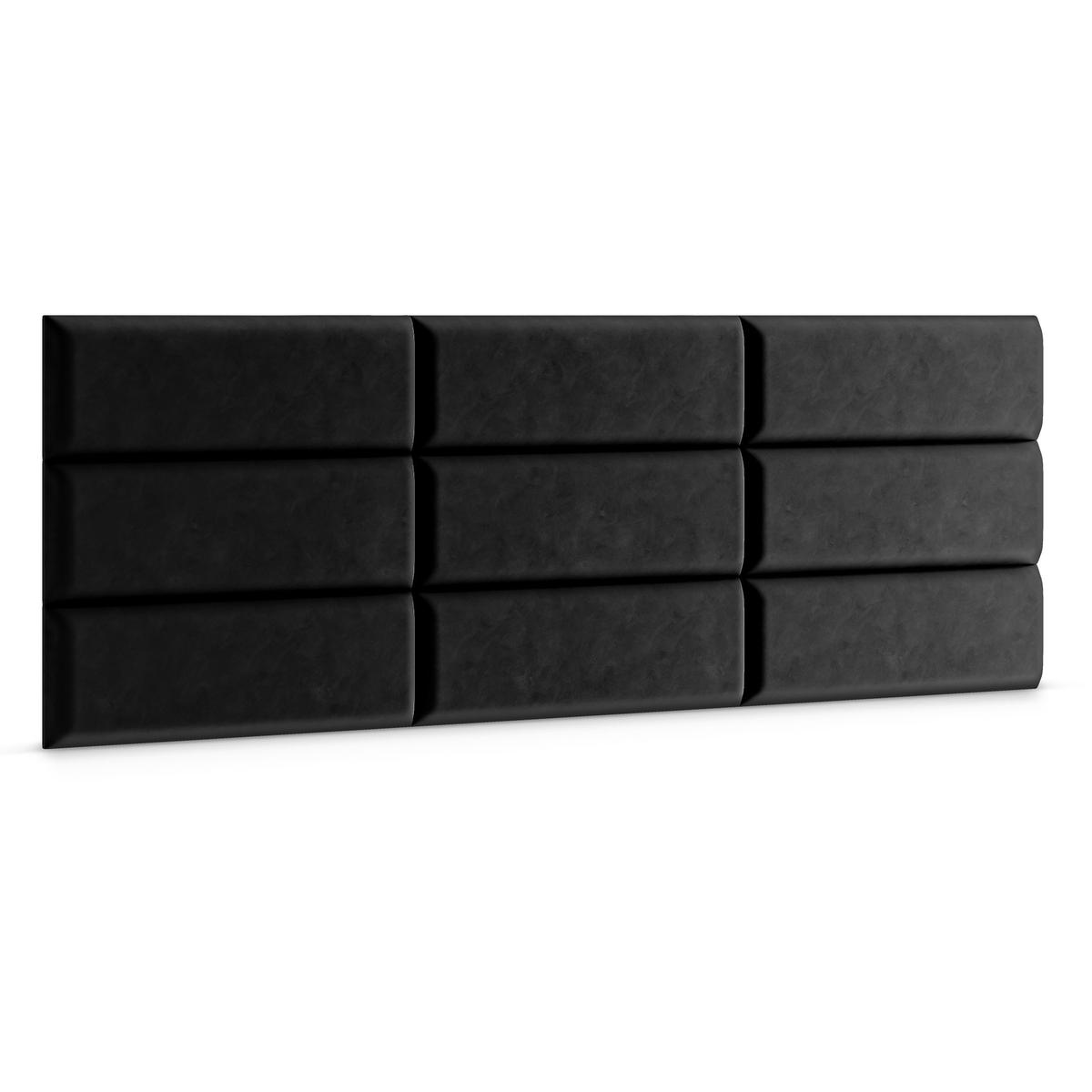 Panele tapicerowane 90x30 cm na ścianę prostokąt czarny nr. 3