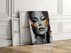 Obraz Złoty PORTRET Kobieca Twarz Glamour 80x120cm - Miniaturka zdjęcia nr 3