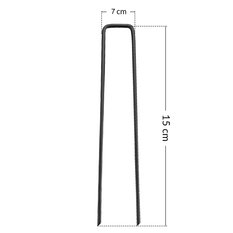 Kołki szpilki METALOWE do agrowłókniny 7x15cm Czarne - paczka 100 szt - Miniaturka zdjęcia nr 2