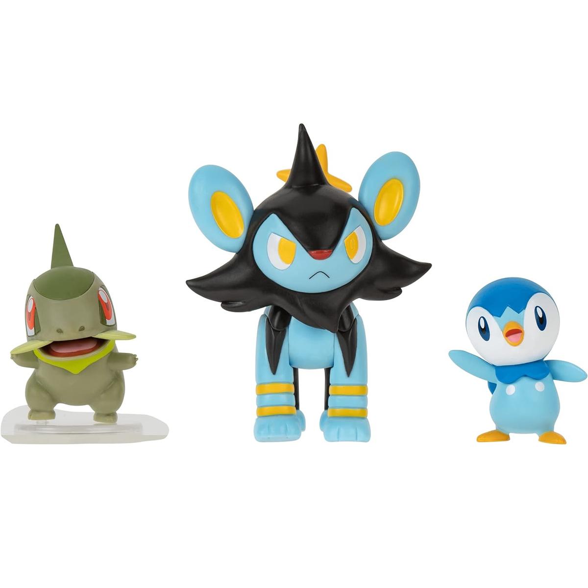 POKEMON ZESTAW ORYGINALNYCH FIGUREK JAZWARES 3-PAK LUXIO + AXEW + PIPLUP nr. 2