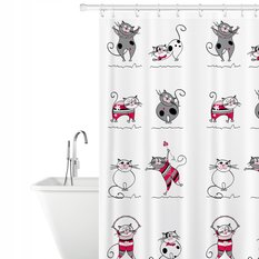 Tatkraft Funny Cats tekstylna zasłona prysznicowa