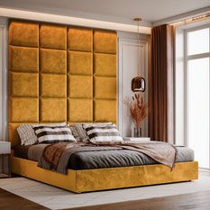  Panele tapicerowane  60x40 cm na ścianę magic velvet miodowy - Miniaturka zdjęcia nr 5