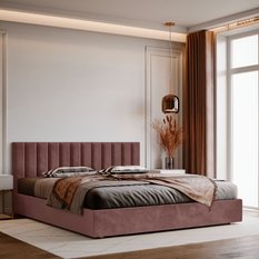 Panele tapicerowane 90x15 cm na ścianę wezgłowie na ścianę brudny róż - Miniaturka zdjęcia nr 5