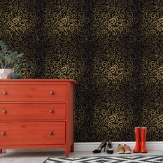Tapeta Ozdobna LIŚCIE Kwiaty w Stylu Barokowym  - Miniaturka zdjęcia nr 3