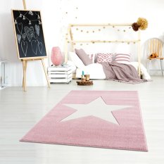 Dywan dziecięcy Big Star Pink 160x230 cm do pokoju dziecięcego różowy z gwiazdą