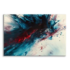 Obraz Na Płótnie Abstrakcja Niebieska Farba Nowoczesny Wzór 120x80cm - Miniaturka zdjęcia nr 2