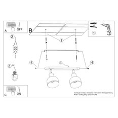 Plafon ELBA 2 czarny 18.5x24x47cm nowoczesna lampa E27 do salonu - Miniaturka zdjęcia nr 11