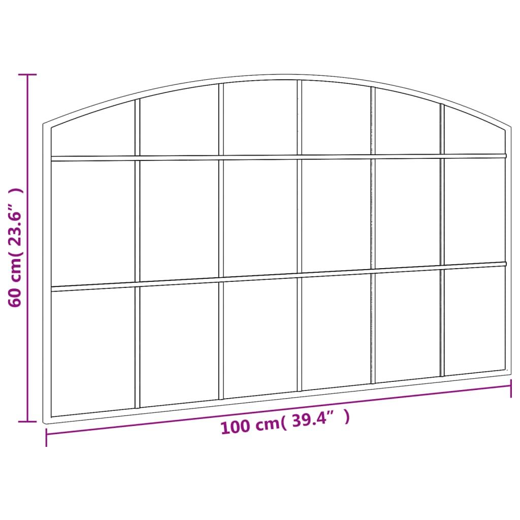 Lustro 100x60 cm do sypialni łazienki ścienne zakończone łukiem żelazo czarne nr. 7