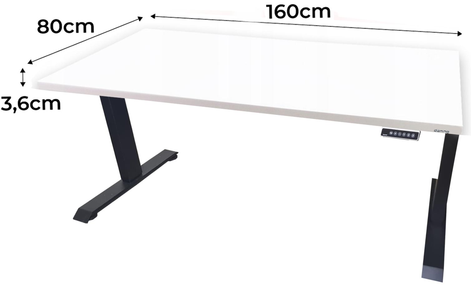 Biurko gamingowe Model 0 Low elektryczne regulowane nogi LOW 160x80x70-118 cm białe nr. 2