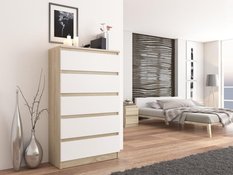 Komoda MODERN 121x70 cm sonoma mix z szufladami do biura sypialni lub salonu - Miniaturka zdjęcia nr 2