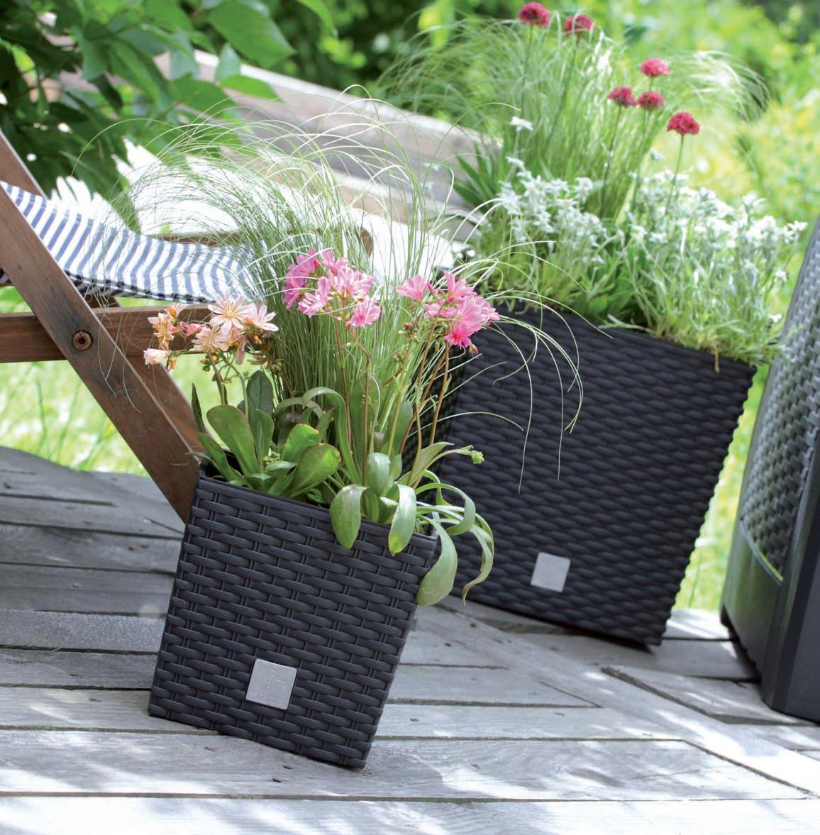 Doniczka z wkładem kwadratowa 20x20cm RATTAN Biała nr. 8