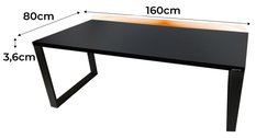 Biurko gamingowe model 1 Low 160x80x3.6 cm czarne loftowe led metalowe do pokoju gracza - Miniaturka zdjęcia nr 2