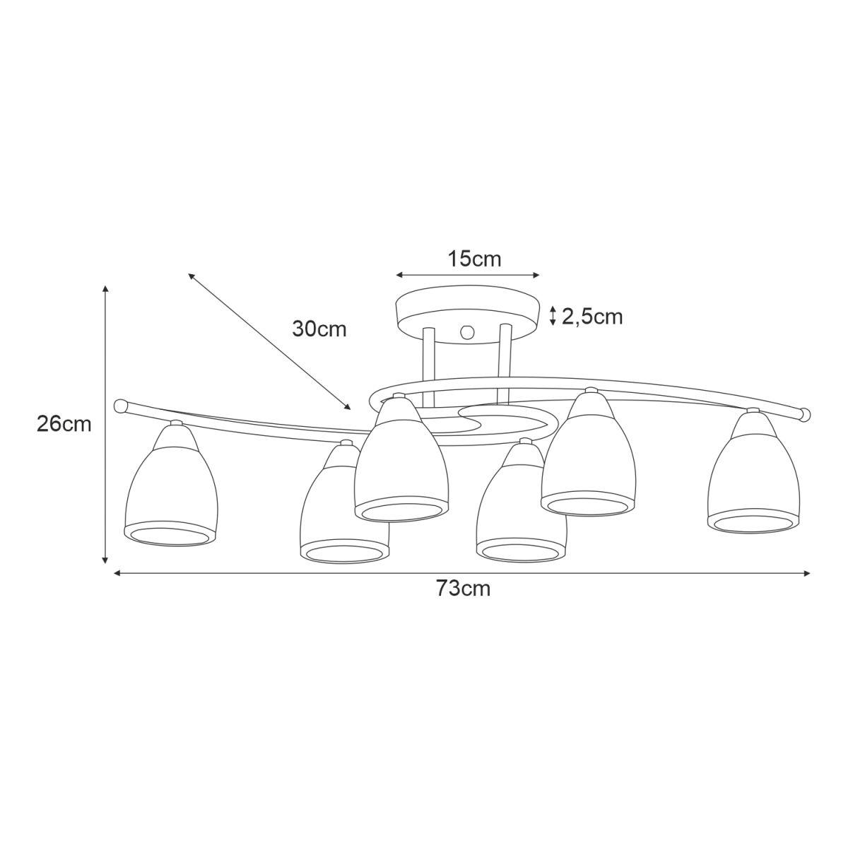 Lampa sufitowa K-JSL-8090/6 CHR SAMIRA 73x26x30 cm do salonu lub pokoju chrom nr. 7