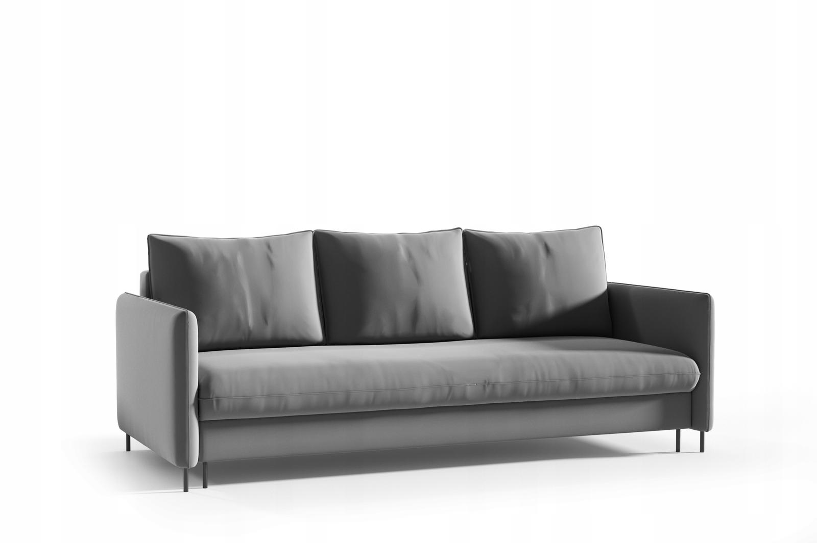 Kanapa BELISSA 216x91x95 cm sofa z funkcją spania z pojemnikiem RIVIERA ciemnoszara do salonu nr. 10