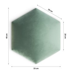 Panele tapicerowane 35x40 hexagon magic velvet miętowy - Miniaturka zdjęcia nr 4